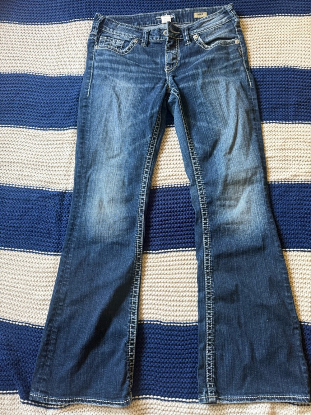 Women's Silver Blue Denim Bootcut Jeans